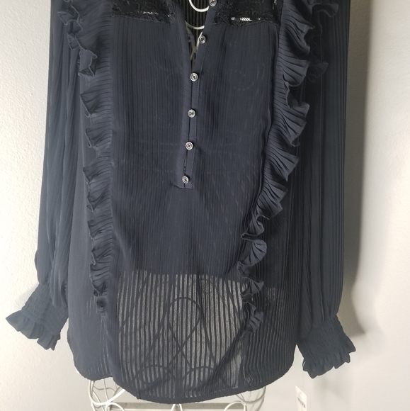 Anthropologie Pleated Ruffle Top NWT - Picture 4 of 12